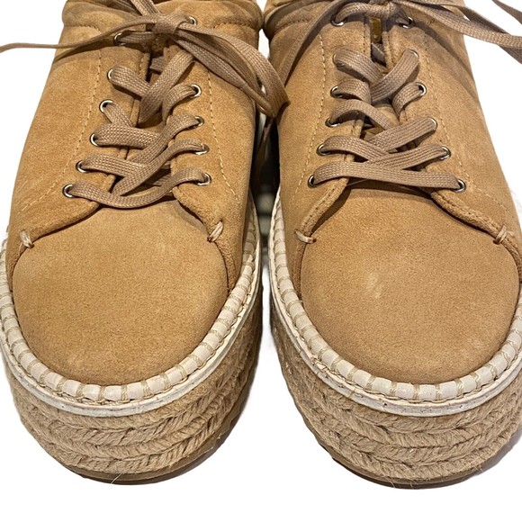 RAG & BONE Kent Espadrille Platform Sneakers Dune Tan Suede Womens Size 37 - Picture 4 of 12